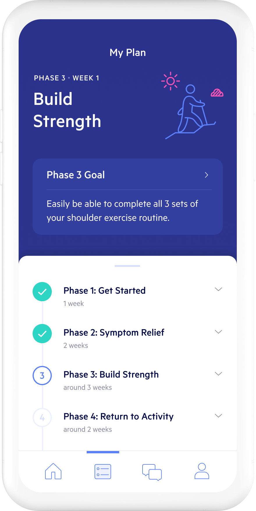 Image of in-app Omada care plan for prevention